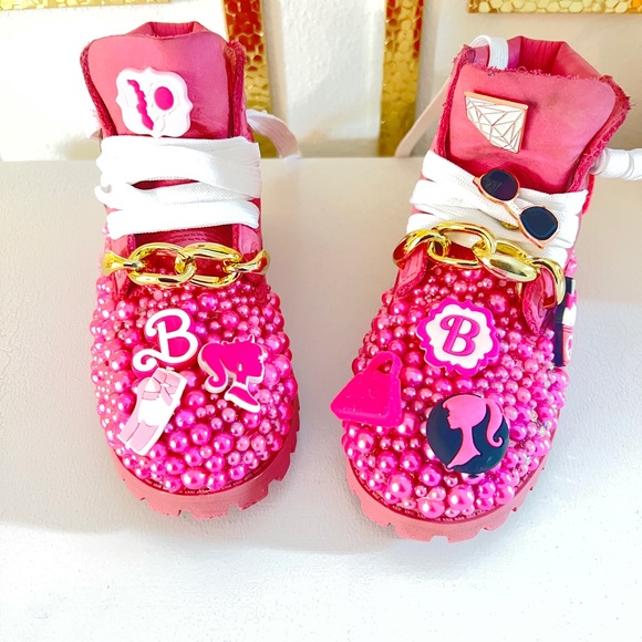 Custom Pink Barbie Timberlands - Picture 3 of 4